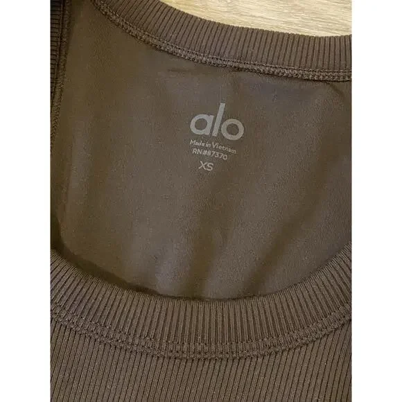 ALO Yoga Seamless Goddess Ribbed Go To Dress XS Espresso Brown Athleisure -  coffeafoods.com